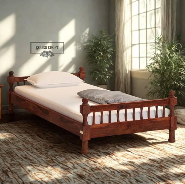 GOURA CRAFT Solid Wood Single Bed