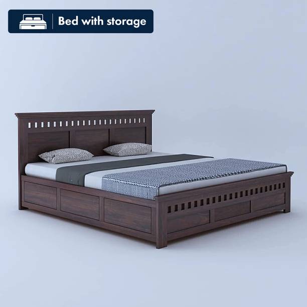 Ganpati Arts Armania Sheesham Wood Bed/Cot With Hydraulic Storage | Solid Wood Queen Hydraulic Bed, 209 cm x 163 cm (6.86 ft x 5.35 ft)