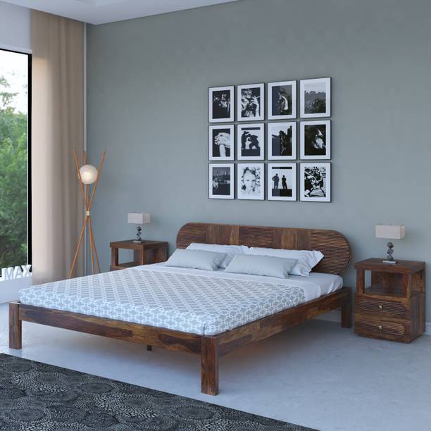 Flipkart Perfect Homes Woodwhiz Sheesham ( Rosewood ) Jodhpur furniture Solid Wood King Bed