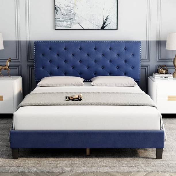 Prajapati arts Upholstered King Size Bed Without Mattress For Bedroom/ Kids Room / Hotel | Engineered Wood King Bed