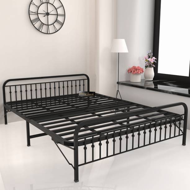 HoneyTouch Nova Folding King Size Bed Without Mattress| No Assembly Required | Metal King Bed, 200 cm x 174 cm (6.56 ft x 5.71 ft)
