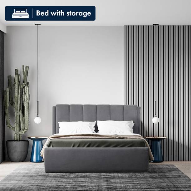 Wakefit Antho Solid Wood Queen Box Bed, 215 cm x 165 cm (7.05 ft x 5.41 ft)