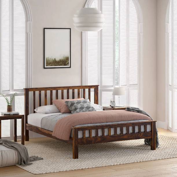 Flipkart Perfect Homes PureWood Sheesham Queen Bed