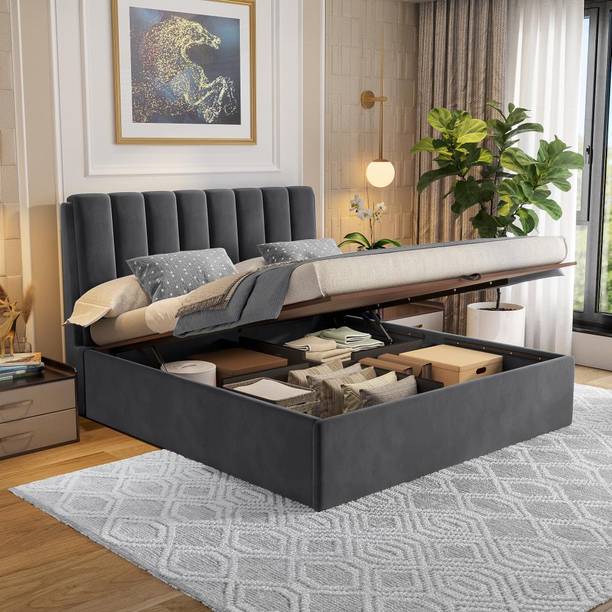 Wakefit Solid Wood King Hydraulic Bed