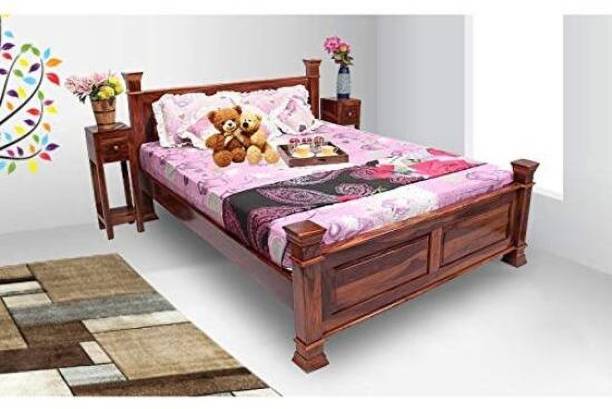NATRAJ ART & CRAFT Solid Sheesham Wood Queen Size Without Mattress For Bed For Bed Room Solid Wood Queen Bed