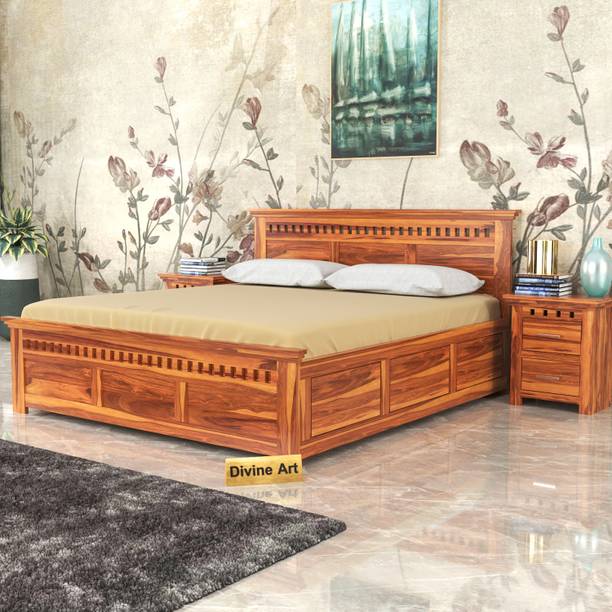 Divine Arts Solid Wood King Box Bed
