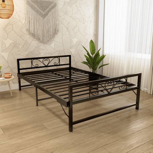homdec Crater Space Saving Folding Metal Double Bed