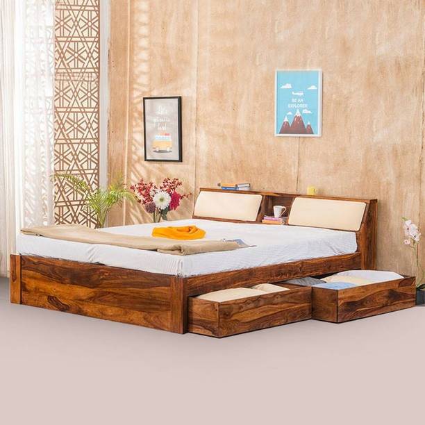 NOEK KEO HOME DECOR SOLID SHEESHAM WOOD FOLDING DINING TABLE Solid Wood King Box Bed
