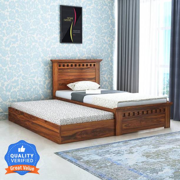 Flipkart Perfect Homes Solid Wood Single Drawer Bed