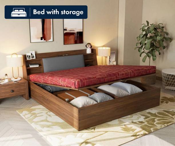 Wakefit Leo Engineered Wood King Hydraulic Bed, 223 cm x 191 cm (7.32 ft x 6.27 ft)