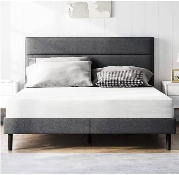 shivang mattress Fabric Upholstered King Size Bed With Headboard For Bedroom/ Kids Room/ Hotel || Engineered Wood King Bed