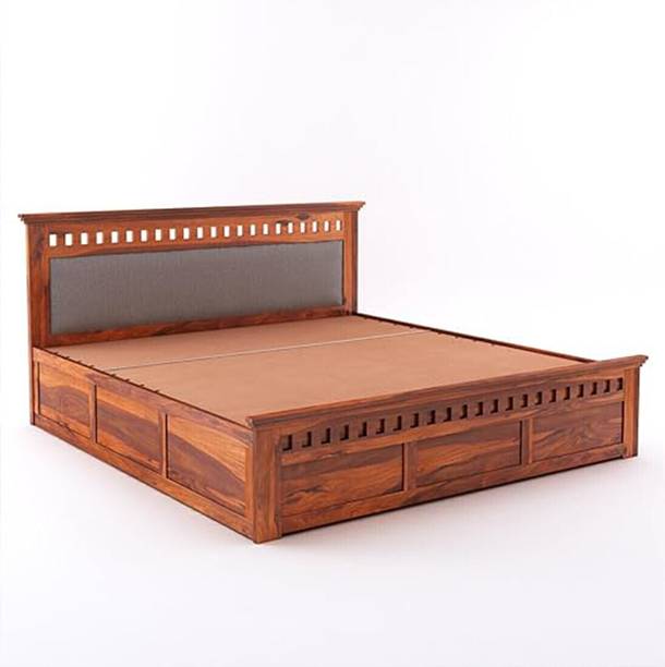 SAVITRIDECOR Sheesham Wood Bed For Bedroom/Wooden Cot/Palaung/Bed With Storage For Home Solid Wood King Hydraulic Bed