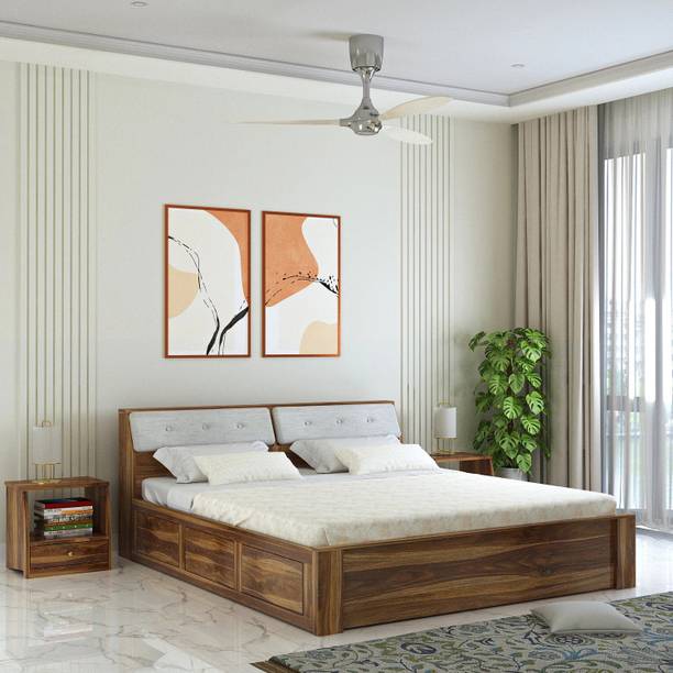 Ganpati Arts Sheesham Wood Victoria Bed/Wooden Bed With Box Storage For Home Solid Wood Queen Box Bed