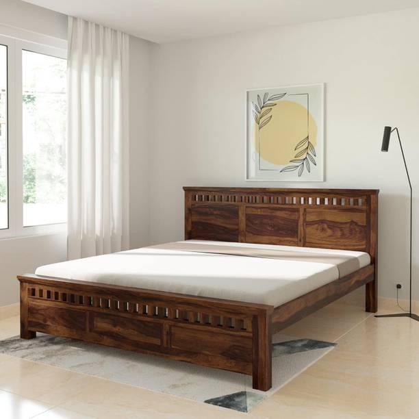 Rajgharana Solid Wood Kuber Bed Without Storage For Bedroom/Home Solid Wood King Bed