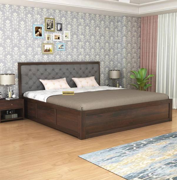 WOODENJOY Sheesham Wood Bed/Wooden King Bed/Wooden Bed/Cot With Box Storage For Home Solid Wood King Box Bed