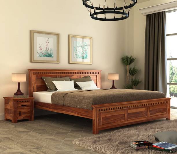 Flipkart Perfect Homes KUBER Rosewood ( Sheesham ) Solid Wood King Bed