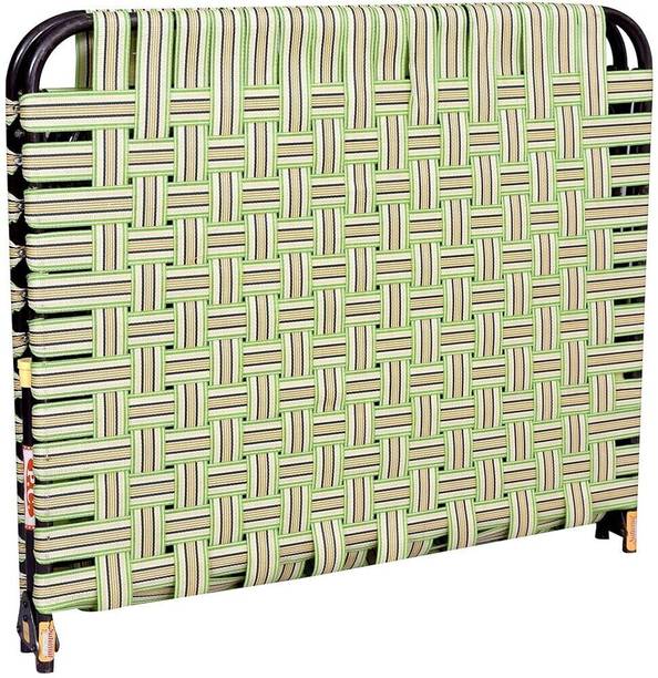 Anmol Niwar Covered Heavy-Duty Single Folding Bed - 6 X 3.5 Ft Metal Frame Metal Single Bed