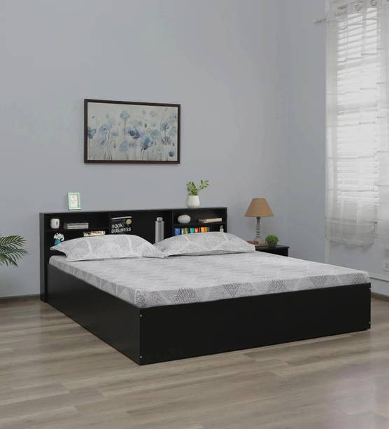 Mintwud From Pepperfry Seto Wooden King Bed/Wooden Cot with Box Storage For Home Engineered Wood King Box Bed