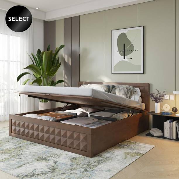 Wakefit Stud Solid Wood King Hydraulic Bed