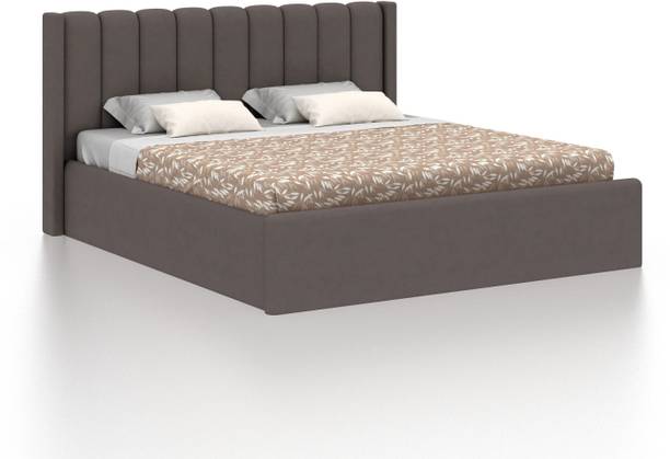 Ganpati Arts Wooden Upholstered Bed with Tufted Headboard/Wooden Cot/Palaung For Bedroom Engineered Wood King Box Bed, 205 cm x 198 cm (6.73 ft x 6.5 ft)