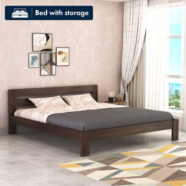 WOODSTAGE Sheesham Wood Bed/Cot/Wooden Bed Without Storage For Bedroom/Hotel/Livingroom Solid Wood King Bed, 197.86 cm x 210 cm (6.49 ft x 6.89 ft)