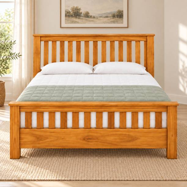 WAKESURE Core Wooden King Size Bed with Box Storage Solid Wood King Box Bed, 198.12 cm x 182.88 cm (6.5 ft x 6.0 ft)