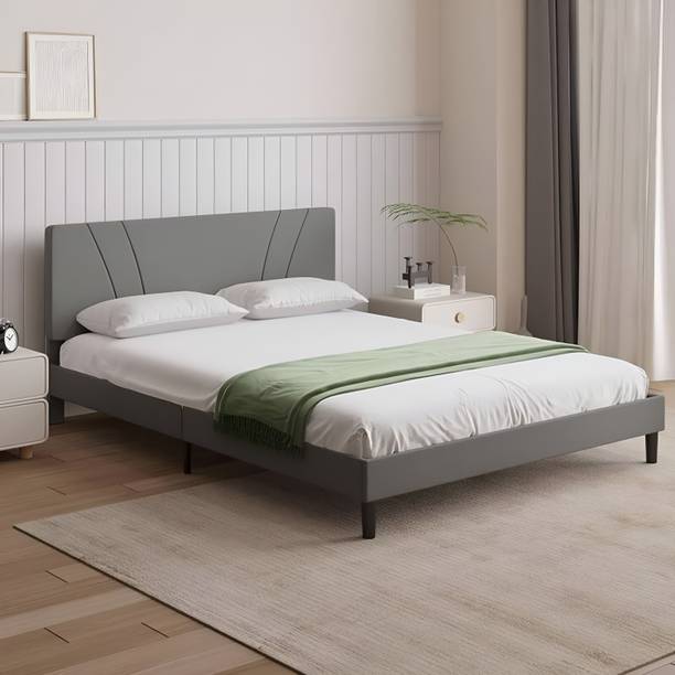 Flipkart Perfect Homes Engineered Wood Upholstered Queen Size Bed with Headboard for Bedroom Engineered Wood Queen Bed