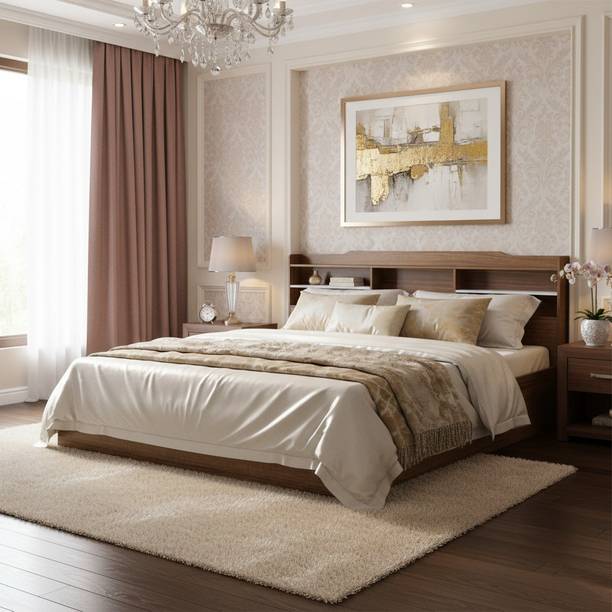 NEUDOT TATUM Queen Engineered Wood Queen Box Bed, 217 cm x 160 cm (7.12 ft x 5.25 ft)