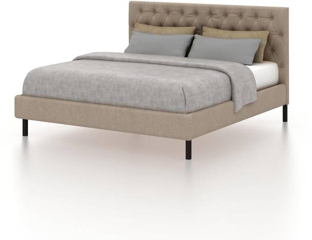 Ganpati Arts Plywood Upholstered King Bed/Wooden Bed Without Storage For Home/Wooden Cot Engineered Wood King Bed, 210 cm x 199 cm (6.89 ft x 6.53 ft)