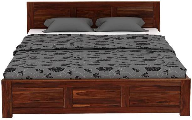 WOODENJOY Sheesham Wood Queen Bed With Drawers Storage/Wooden Queen Bed With Storage Solid Wood Queen Drawer Bed