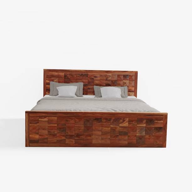 WOODENJOY Sheesham Wood Bed/Cot For Bedroom/Wooden Palaung With Storage For Home Solid Wood Queen Drawer Bed