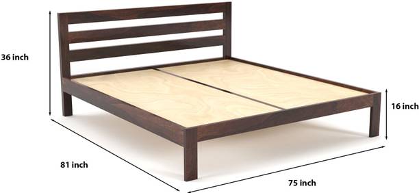 Divine Arts Sheesham Wood King Size Double Bed without Storage Solid Wood King NA Bed