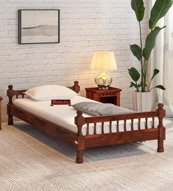 THE WOODEN CITY Solid Wood Single Bed