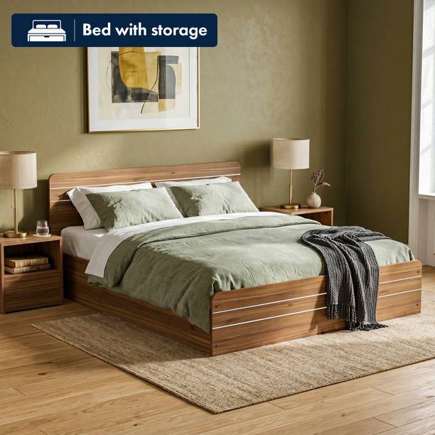 NEUDOT Valancia King Engineered Wood King Box Bed, 203 cm x 190.5 cm (6.66 ft x 6.25 ft)