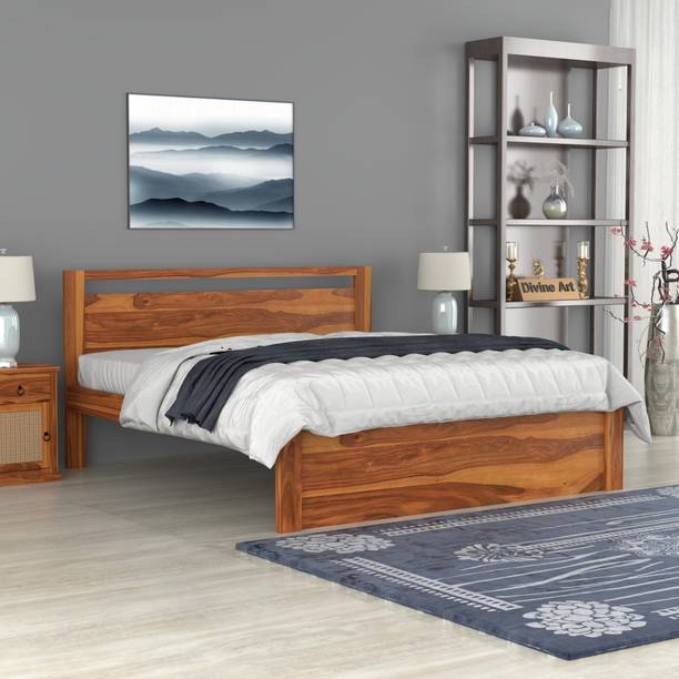 Divine Arts Solid Wood Queen Bed, 205.74 cm x 160.02 cm (6.75 ft x 5.25 ft)