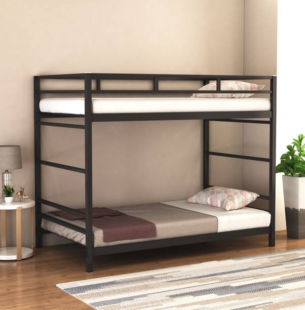 Ziaula Sturdy Metal Bunk Bed 4X6 (Double Size) | 2-Step, Space-Saving, Durable Metal Double Bed
