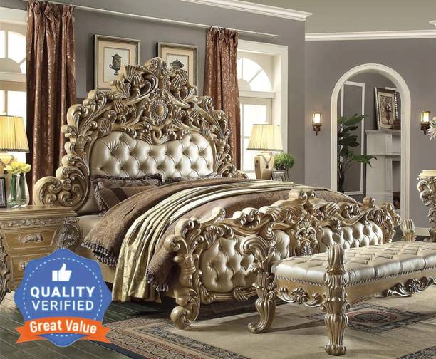 royal wood ANUSHA ROYAL LUXURY PREMIUM TEAK 6.5X6 Solid Wood King Box Bed