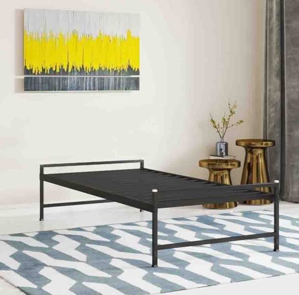 Ziaula Classic Single Size Metal Bed for Adults Heavy Duty Metal Single Bed, 186 cm x 92 cm (6.1 ft x 3.02 ft)