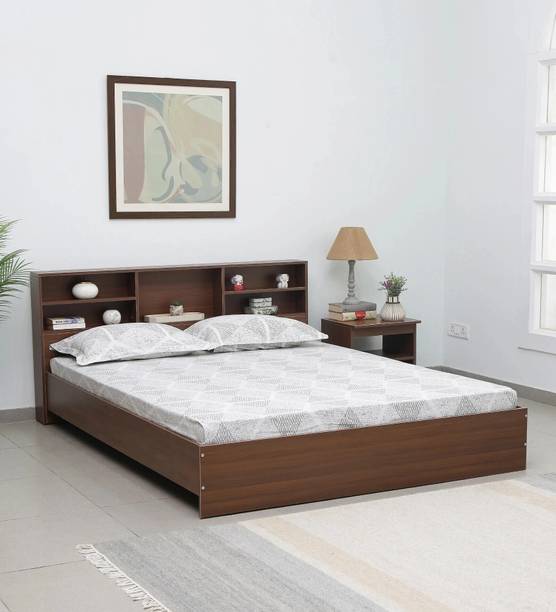 Mintwud From Pepperfry Seto Wooden Queen Bed/Wooden Cot/Bed Without Storage For Home Engineered Wood Queen Bed