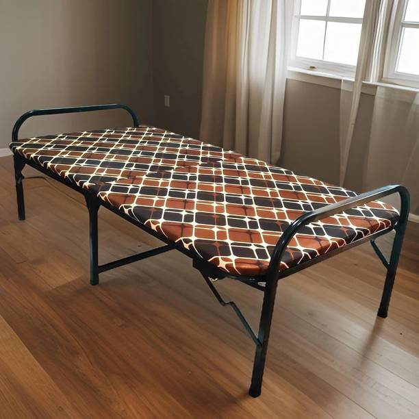 URBANNEST Foldable Bed for Home, Hostel & Guest Use, Portable & Easily Storable Metal Single Bed