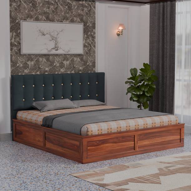 Klenta Home Decor Solid Wood King Box Bed