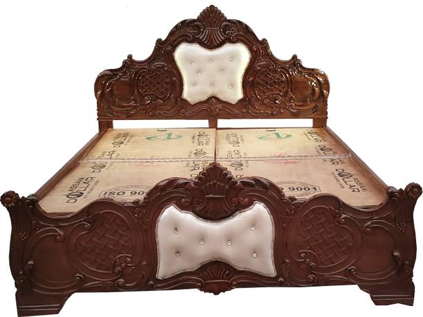W.S.HANDICRAFTS W S HANDICRAFTS Sheesham Wood King Size Bed With Box Storage Hand carved Solid Wood King Box Bed