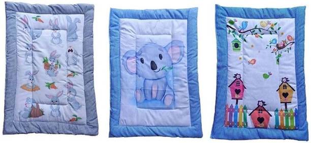 Ronqiza New Born Baby Bed Mattress, Godadi, Kids Crib Sheet| MultiColor | Pack of 3