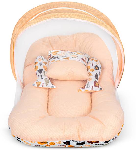 baybee Baby Bedding Set For NewBorn Baby Bed Mattres Neck Pillow Travel Bed 0-6 Months Mosquito Net Bed Crib Bedding