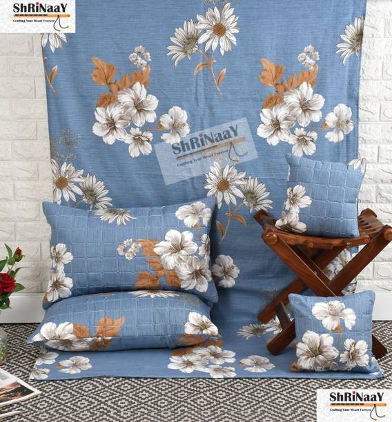 SHRINAAY Polyester Queen Sized Bedding Set
