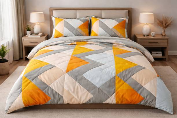 Shah Fashion hub Microfiber Double King Sized Bedding Set