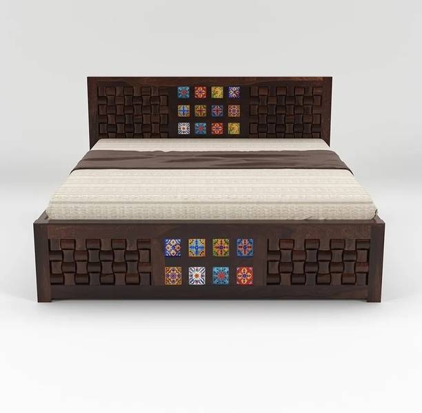 Rajwada art Solid Wood Bed + Wardrobe