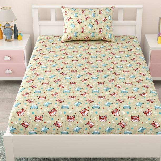 Mafatlal 144 TC Cotton Single Printed Flat Bedsheet