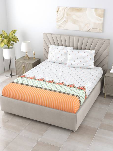 Bombay Dyeing 200 TC Cotton King Floral Flat Bedsheet