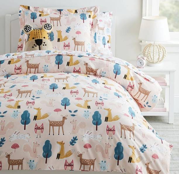 Shalini Cotton Blend Single Flat 220 TC Animal Bedsheet